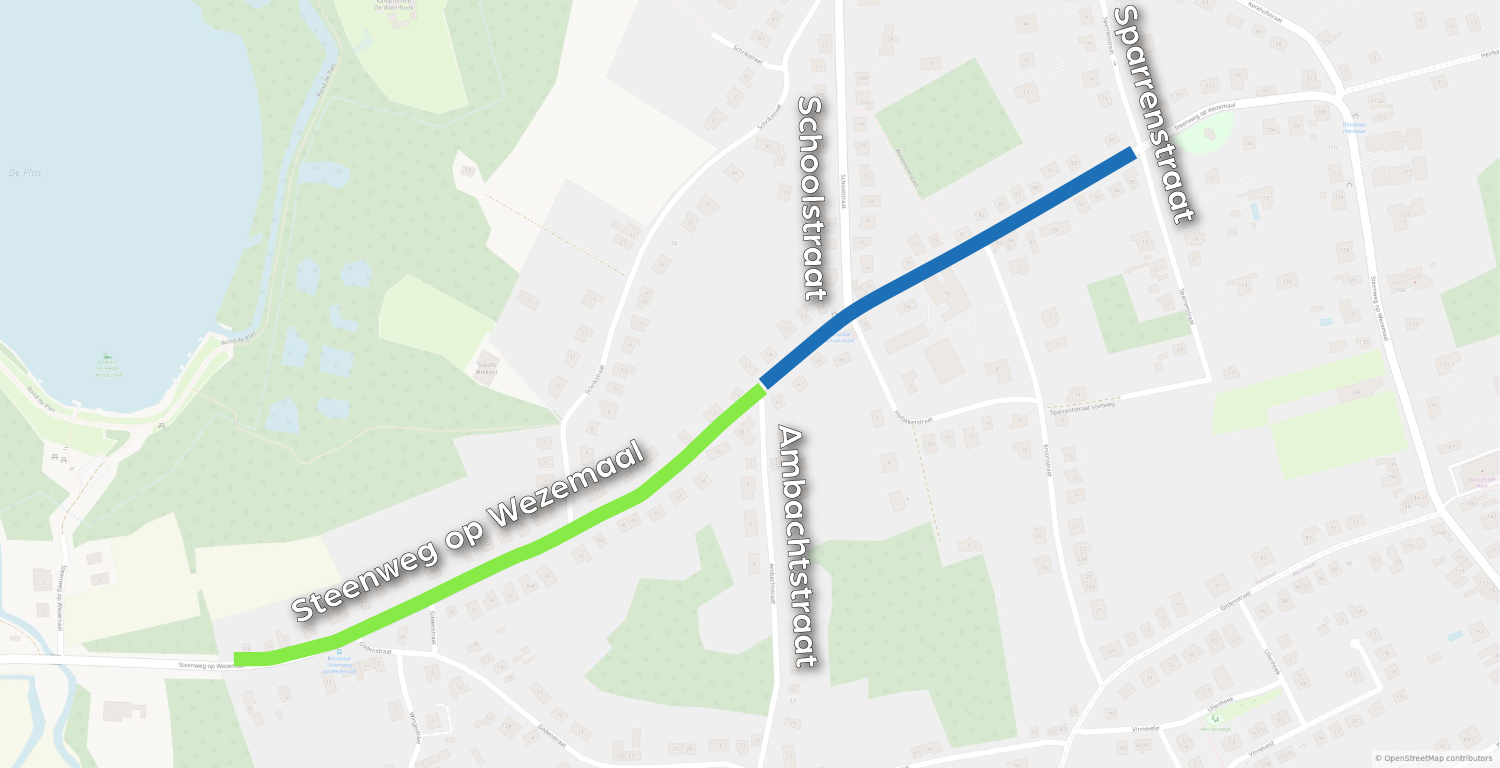 Werfzone Steenweg op Wezemaal.