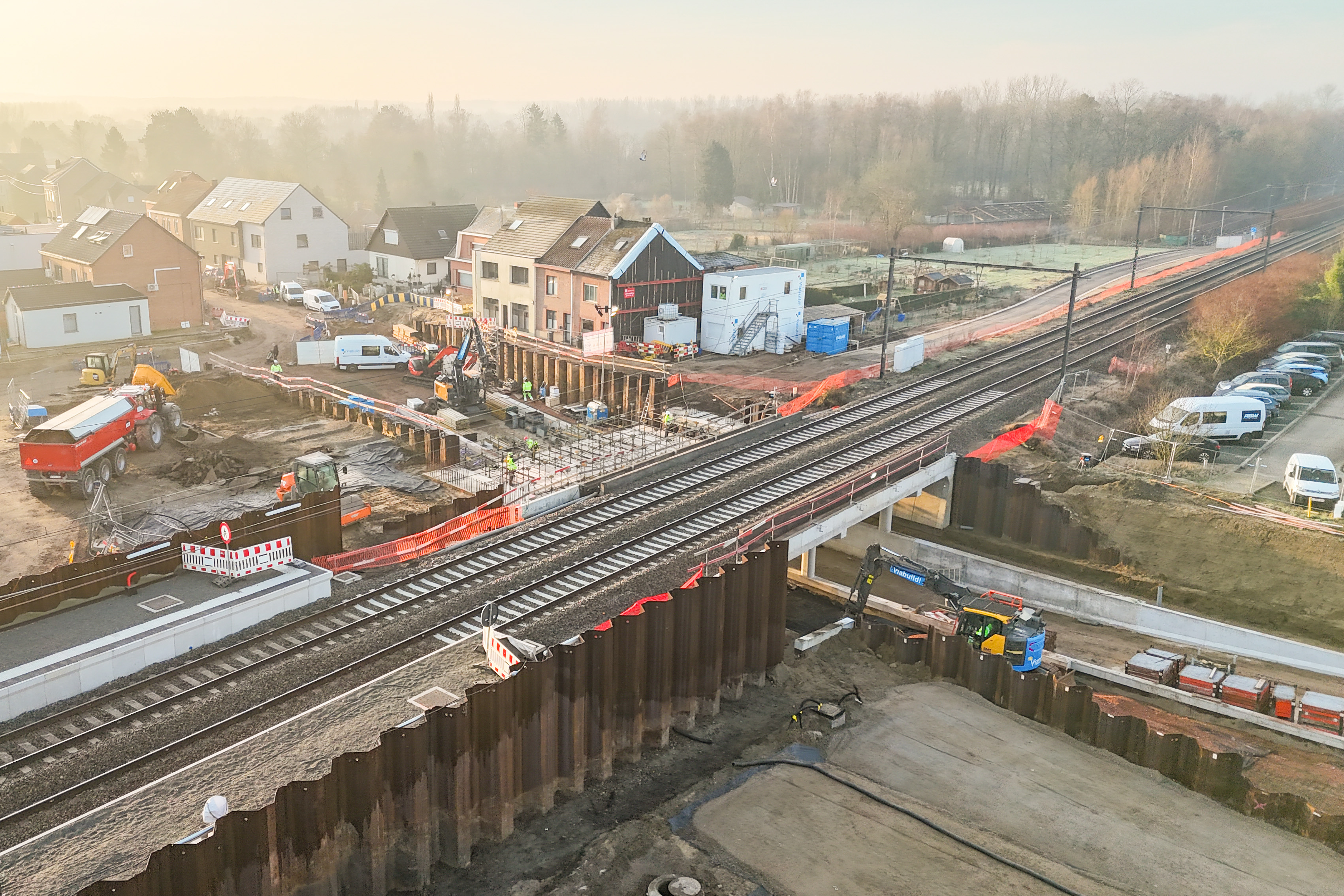 Overzichtsbeeld vernieuwingsproject Wezemaal-Station.