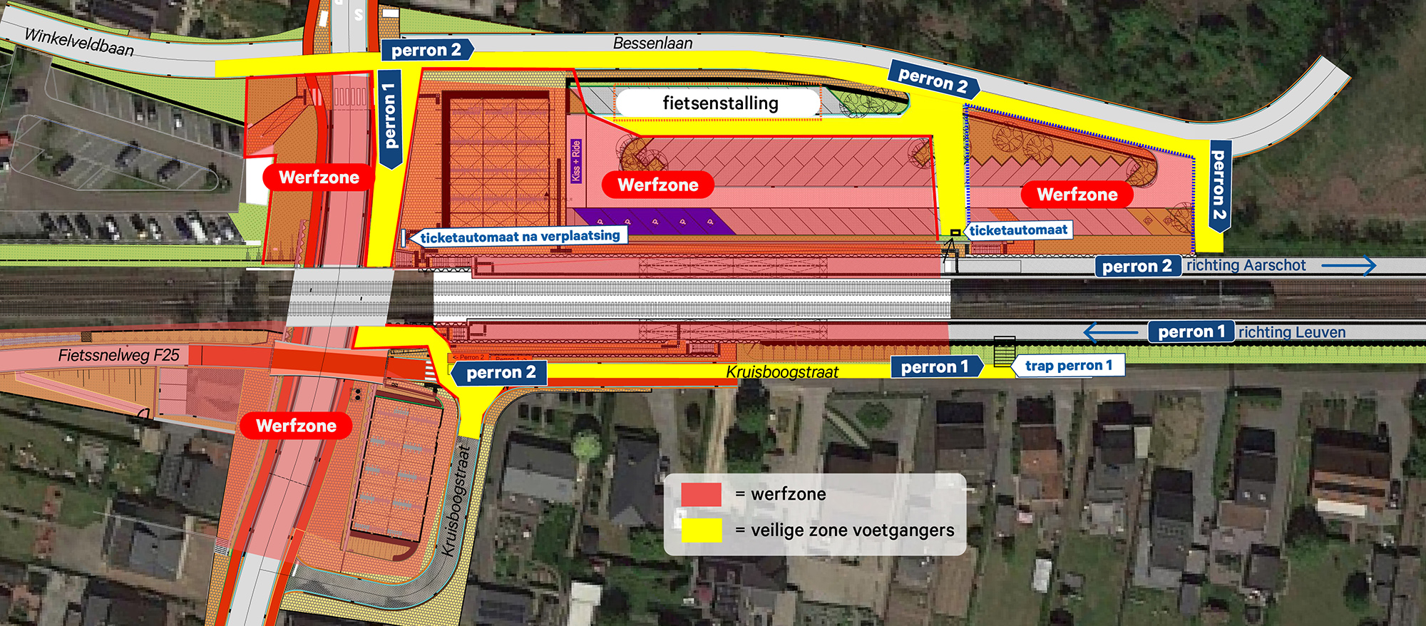 Kaartje Wezemaal-Station bij opening tunnel voor voetgangers.