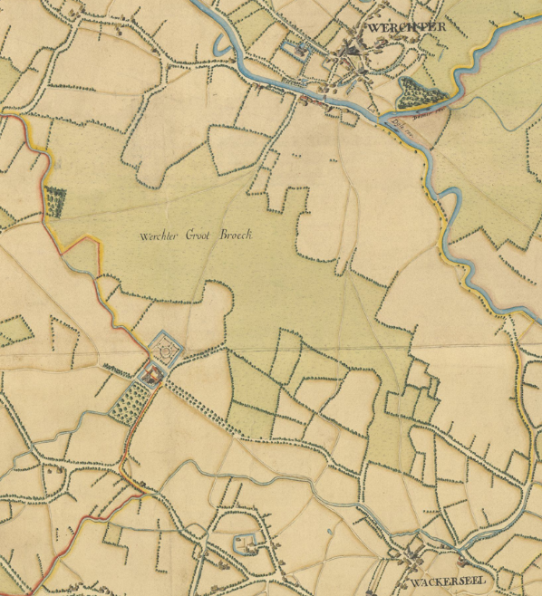 Het Werchterbroek (Werchter Groot Broeck) in 1767. 