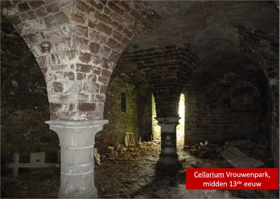 Het Cellarium in Abdij van Vrouwenpark, midden dertiende eeuw.