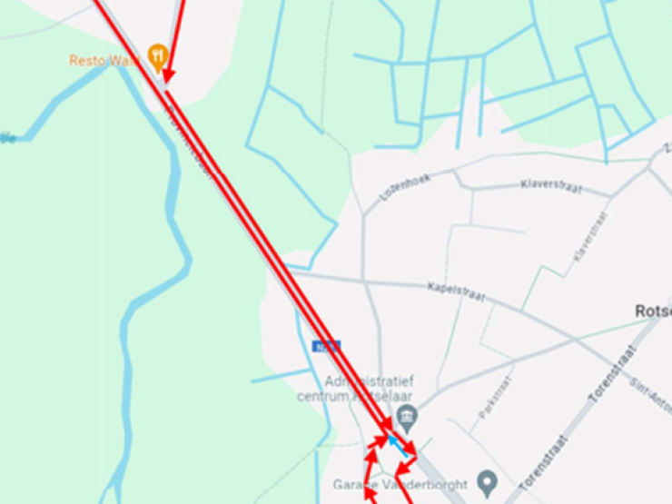 Parcours dorpelingenkoers Rotselaar