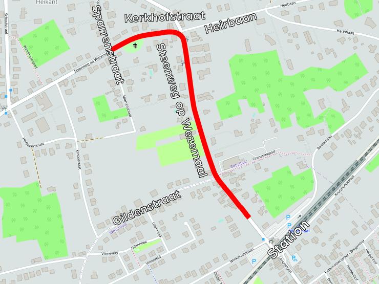 Werfzone Langestraat en Steenweg op Wezemaal.