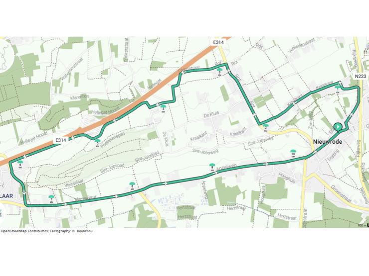 Parcours wielerwedstrijd 28 juni 2025