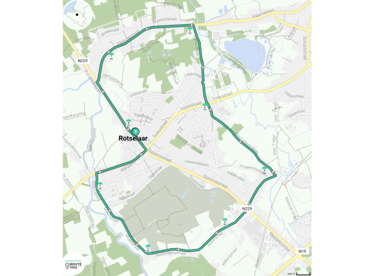 Parcours BK Wielrennen in Rotselaar.