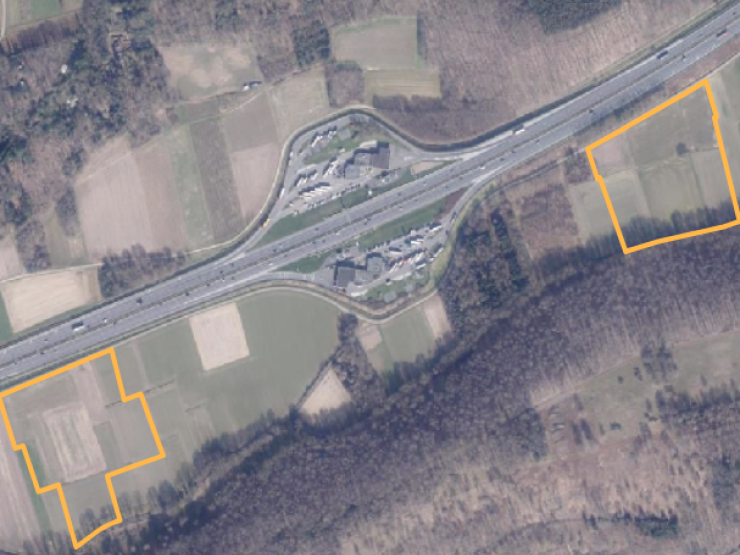 Zones windturbines langs E314.